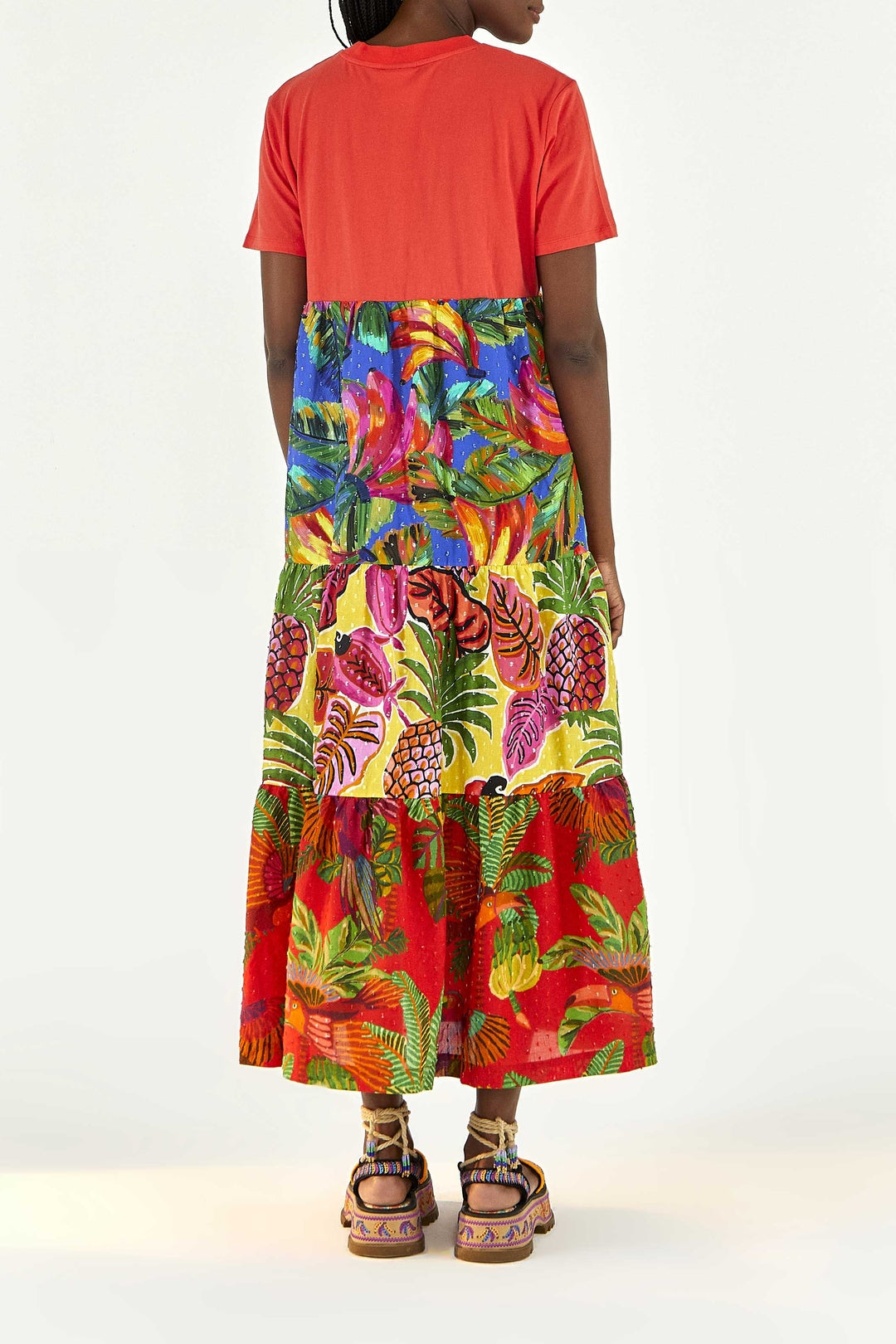 Robe longue façon t-shirt en coton - Rouge