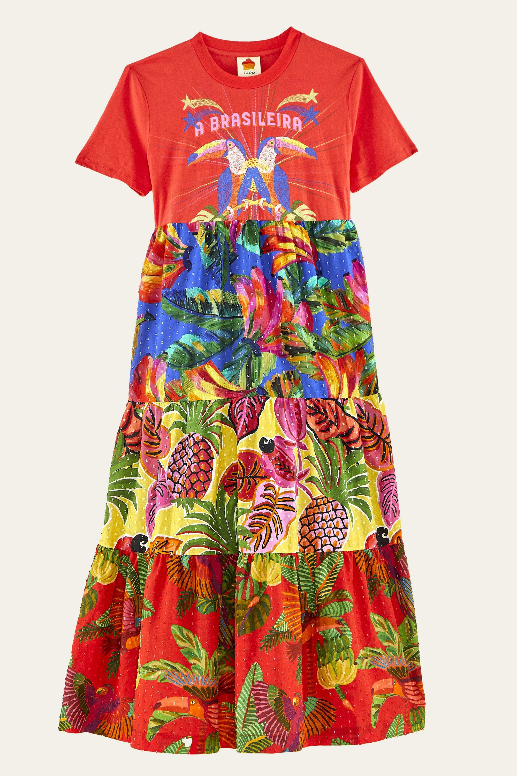 Robe longue façon t-shirt en coton - Rouge
