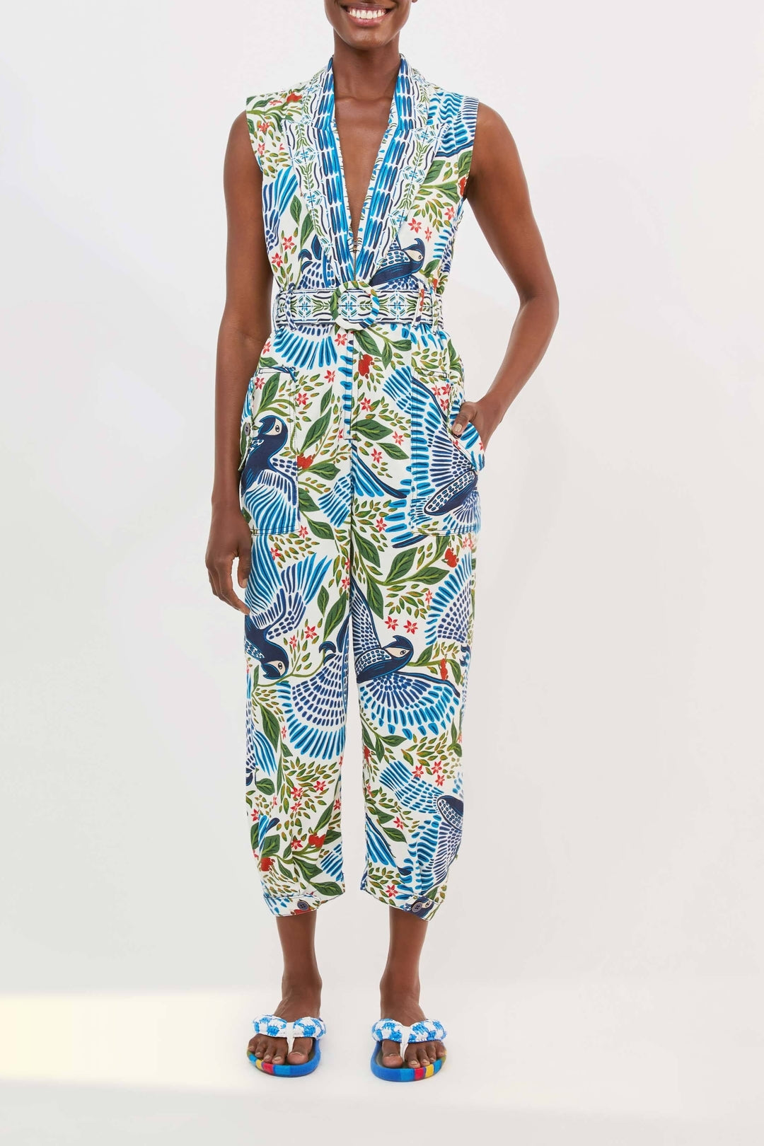 Combinaison Macaw Flight en toile de coton - Blanc