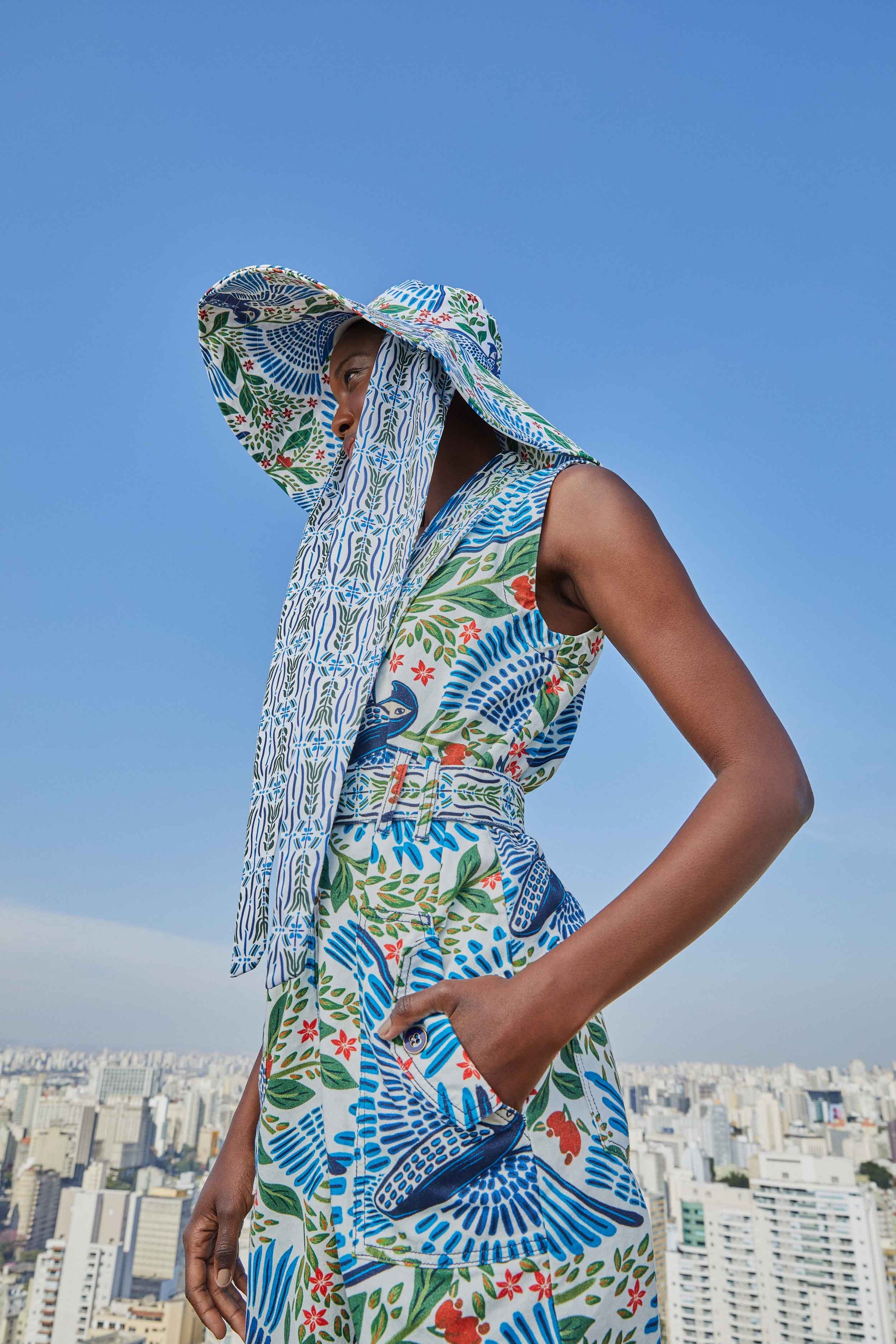 Combinaison Macaw Flight en toile de coton - Blanc