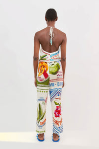 Pantalon Our Stamps en lin - Multicolore