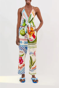 Pantalon Our Stamps en lin - Multicolore