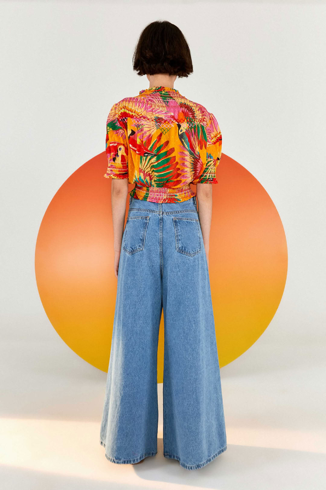 Blouse Colorful Toucans en coton - Orange