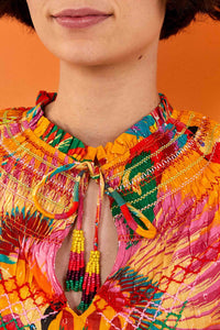 Blouse Colorful Toucans en coton - Orange