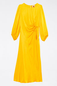Robe midi Piping - Jaune