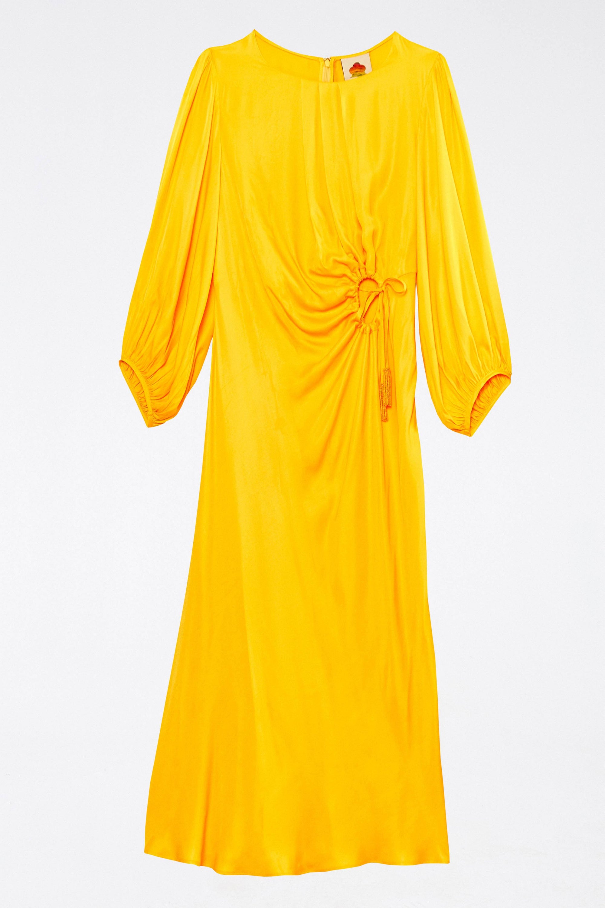 Robe midi Piping - Jaune