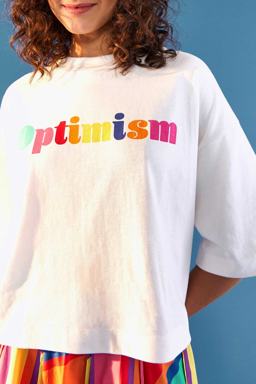 T-shirt à imprimé Optimism en coton - Blanc
