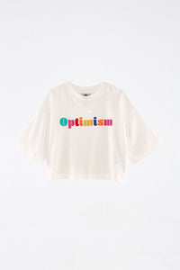 T-shirt à imprimé Optimism en coton - Blanc