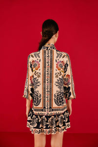 Robe courte Romantic Garden - Multicolore