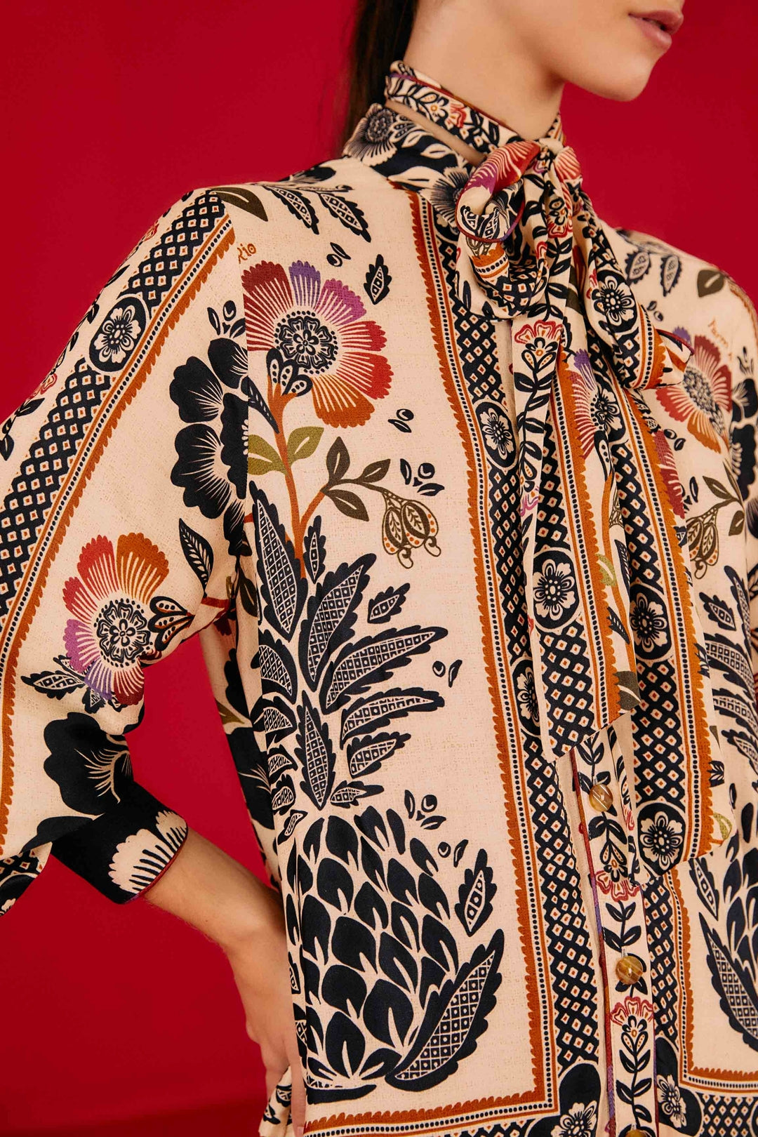 Robe courte Romantic Garden - Multicolore
