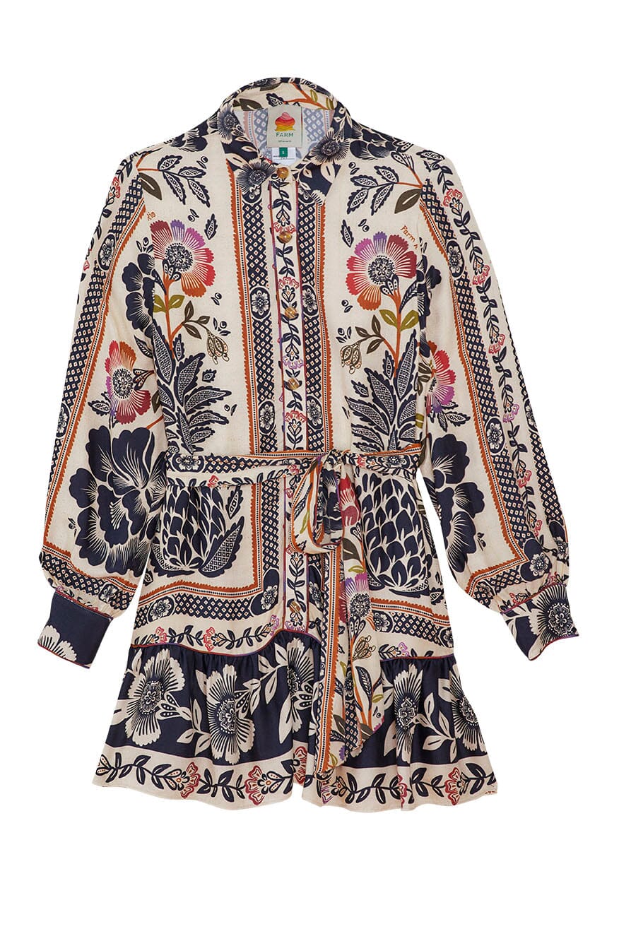 Robe courte Romantic Garden - Multicolore