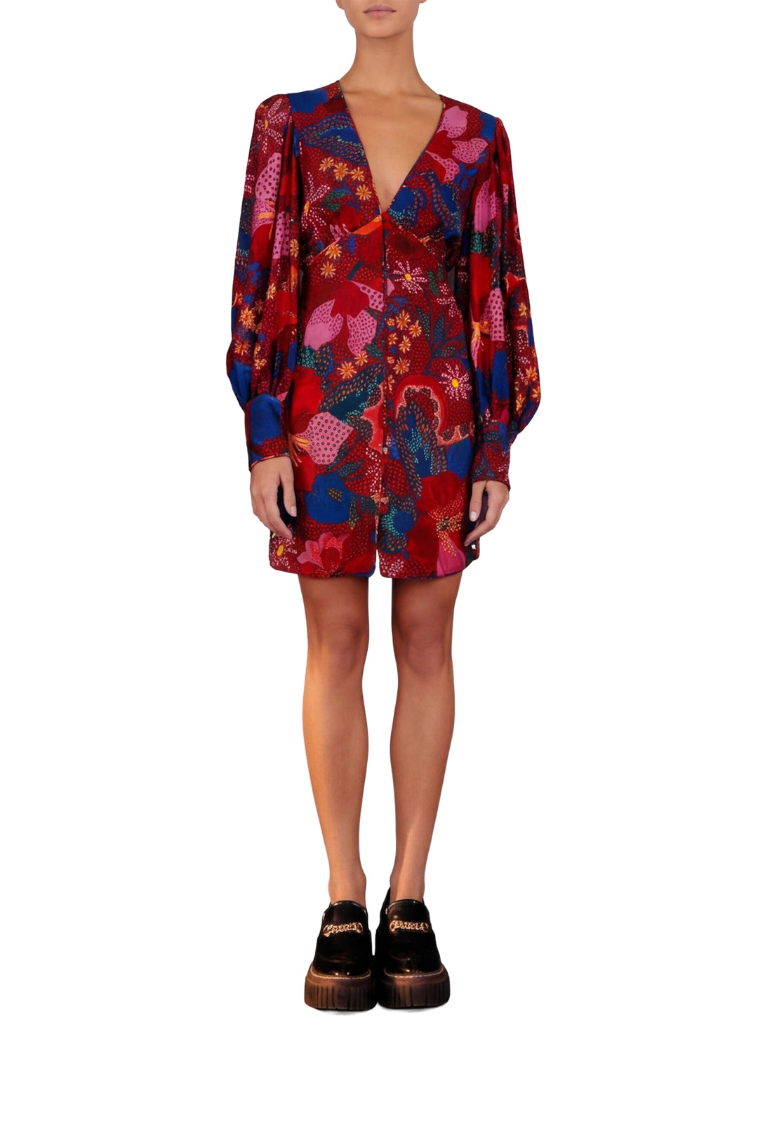 Robe courte Snake Garden - Rose