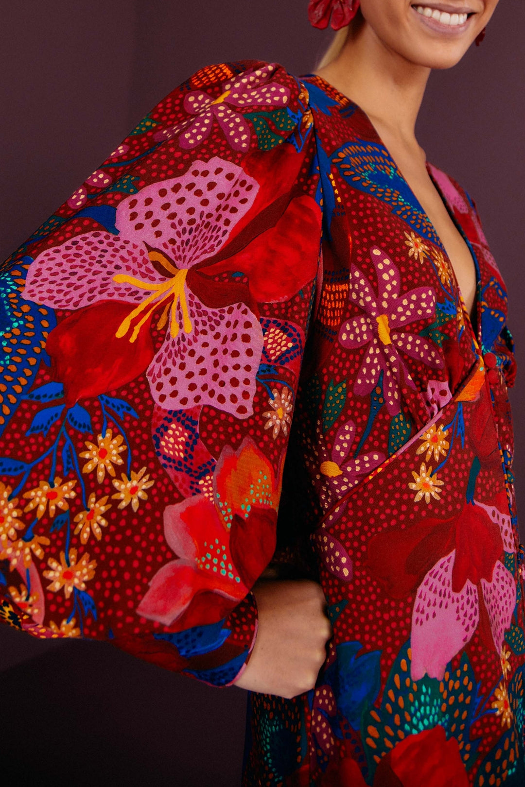 Robe courte Snake Garden - Rose