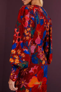 Robe courte Snake Garden - Rose