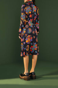 Robe midi à découpe - Multicolore