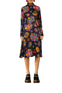 Robe midi à découpe - Multicolore