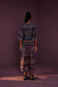 Robe longue Ainika Tapestry - Bleu