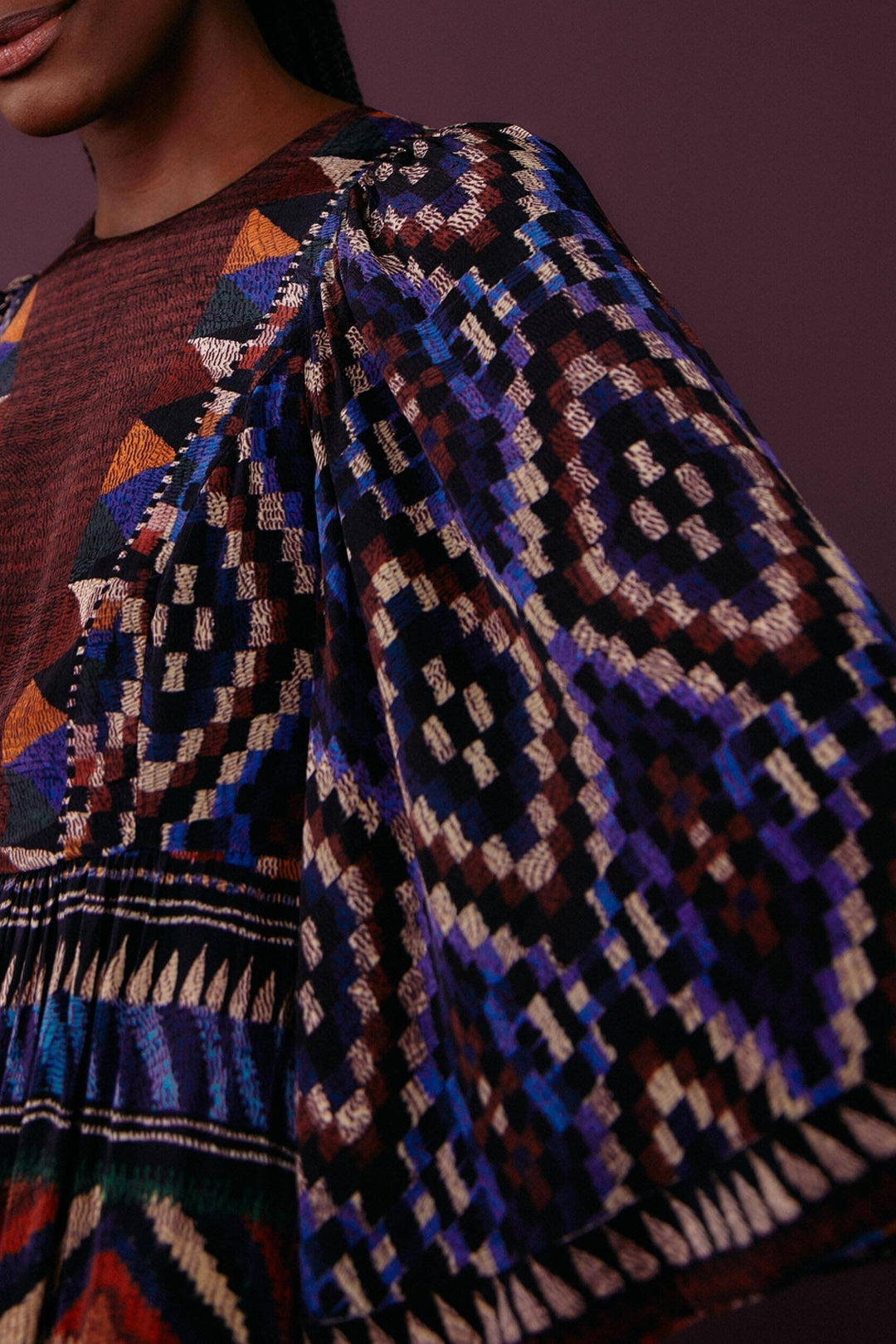 Robe longue Ainika Tapestry - Bleu