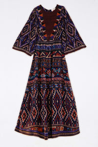 Robe longue Ainika Tapestry - Bleu