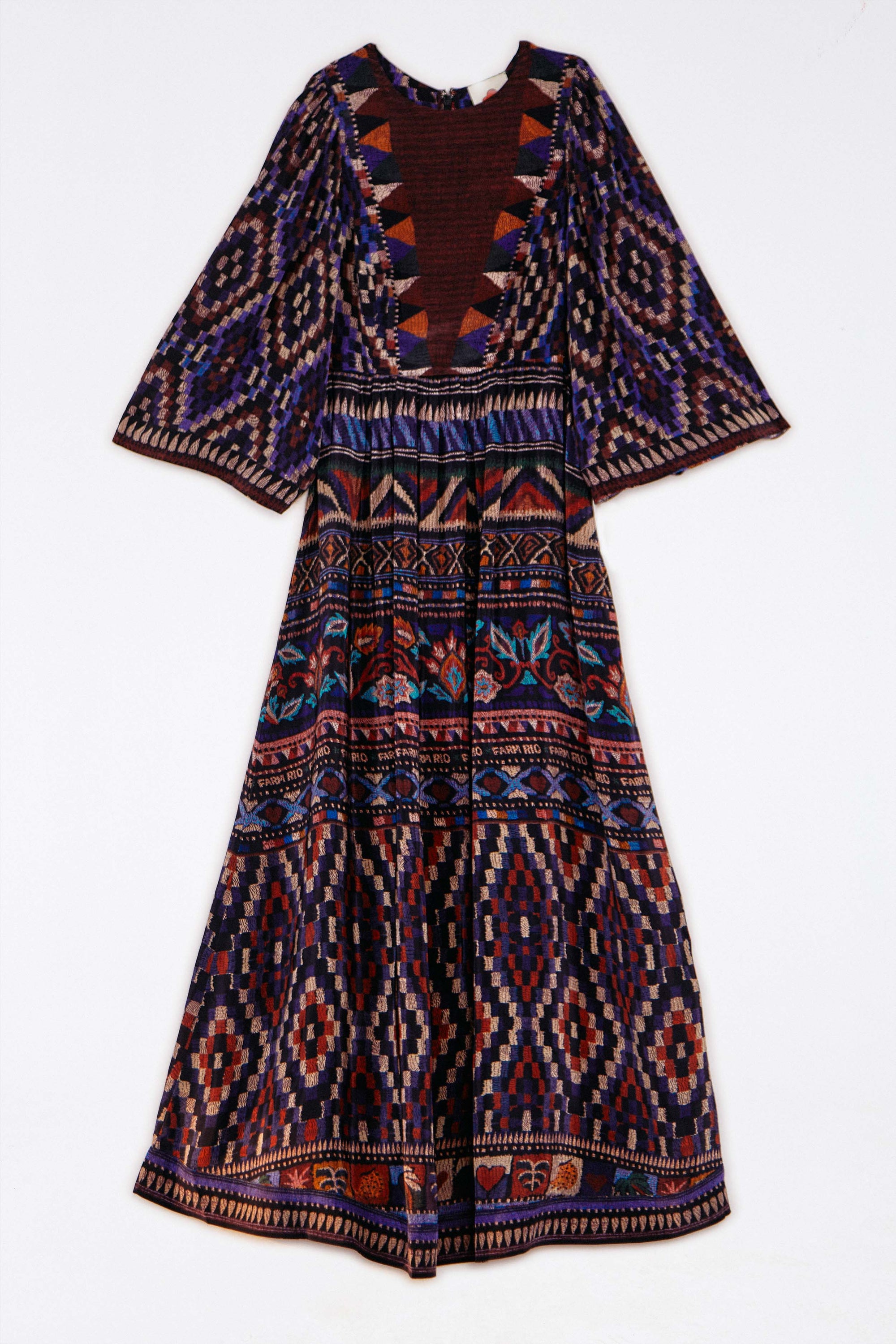 Robe longue Ainika Tapestry - Bleu