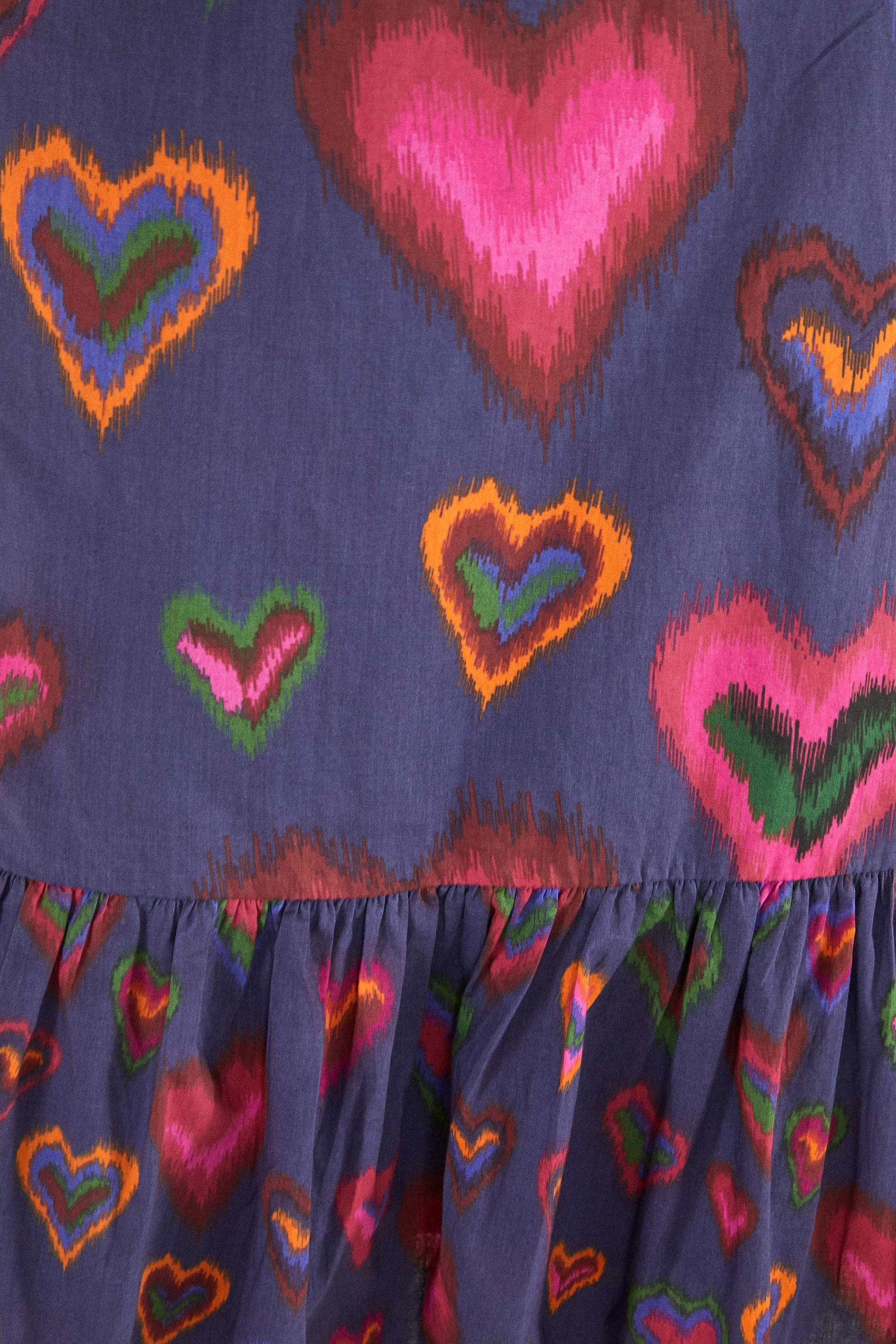 MEDIA OFF LINE_Robe mini Ikat Dyed Hearts Navy Hearts - Bleu