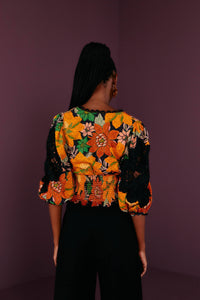 MEDIA OFF LINE_Blouse Jardin en coton - Orange