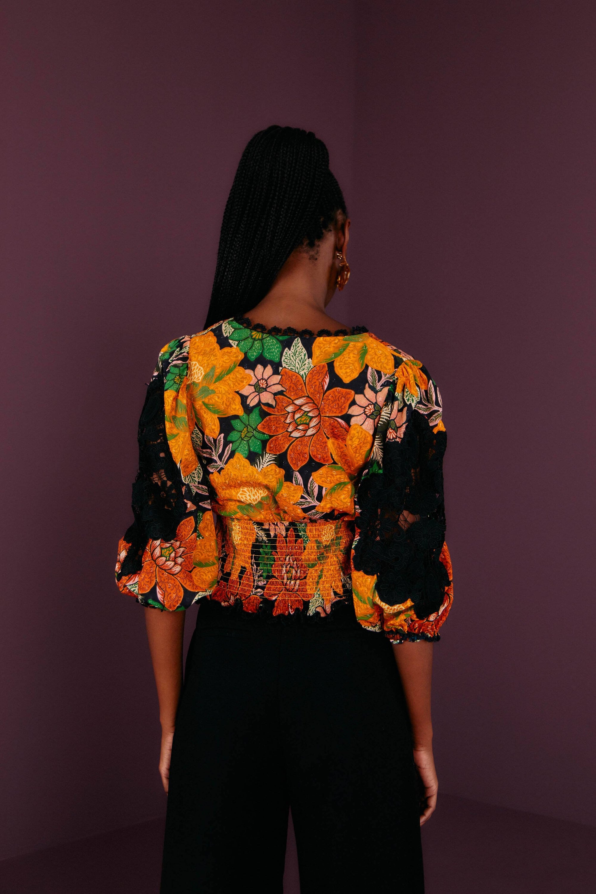 MEDIA OFF LINE_Blouse Jardin en coton - Orange