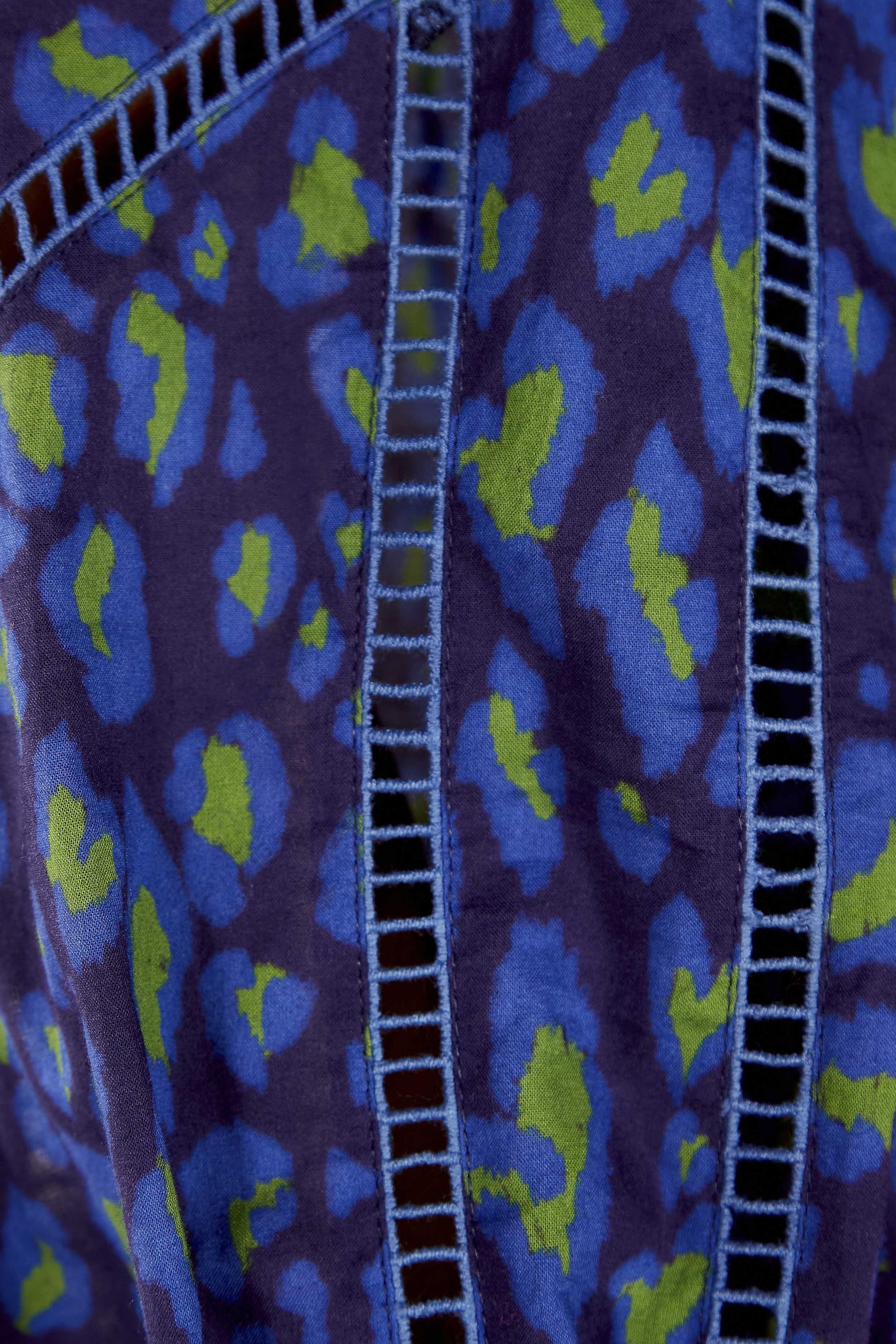 Leopard Pop Blouse - Blue
