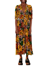 Robe longue Garden - Jaune