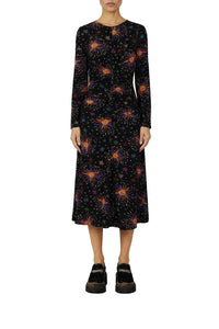 Rainbow Suns Midi Dress - Black