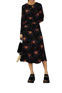 MEDIA OFF LINE_Robe midi Rainbow Suns - Noir