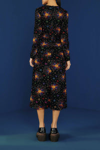 MEDIA OFF LINE_Robe midi Rainbow Suns - Noir
