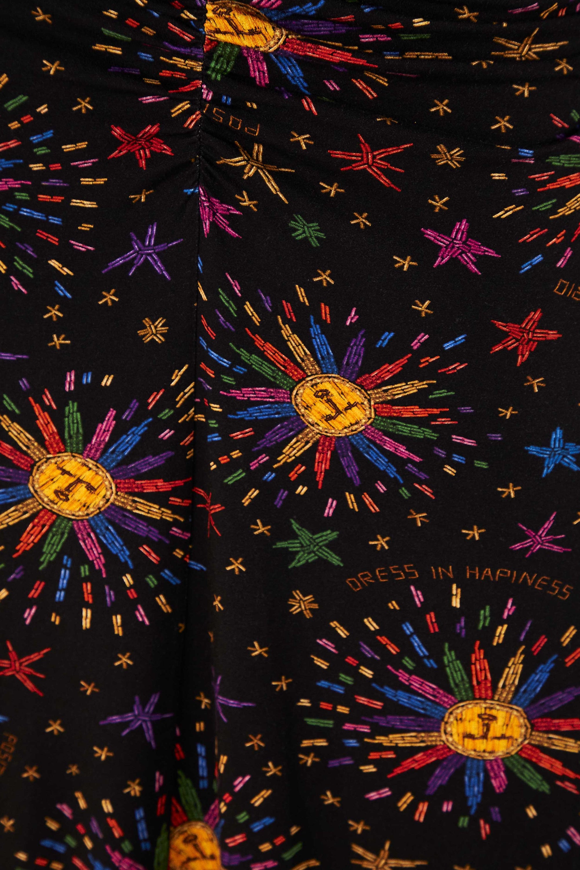 MEDIA OFF LINE_Robe midi Rainbow Suns - Noir