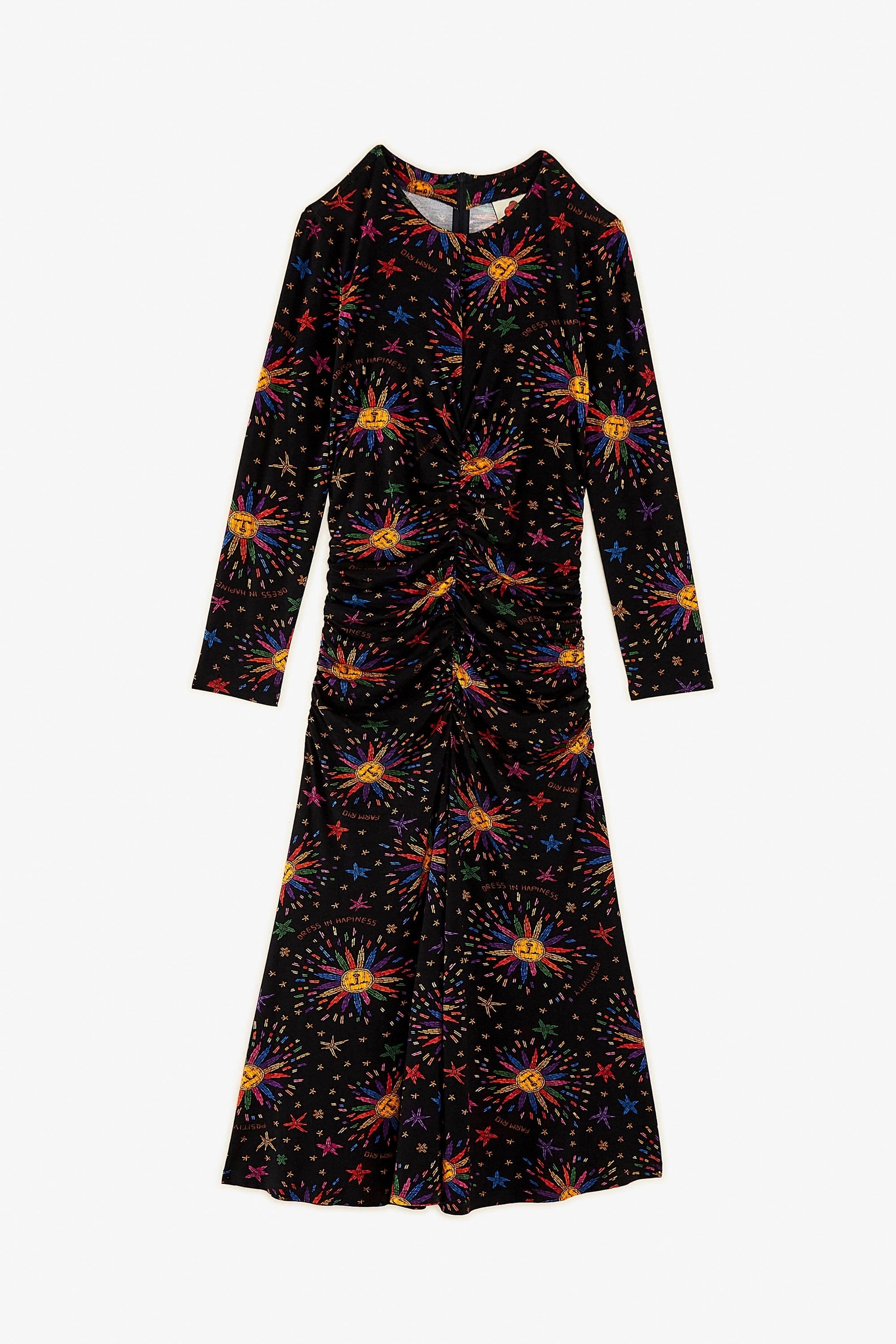 MEDIA OFF LINE_Robe midi Rainbow Suns - Noir