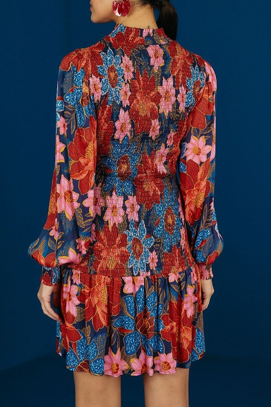 Robe courte SmockedGarden - Orange