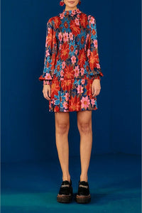 Robe courte SmockedGarden - Orange