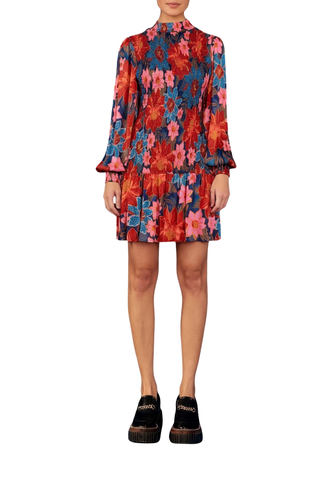 Robe courte SmockedGarden - Orange