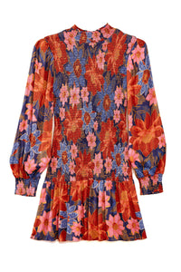 Robe courte SmockedGarden - Orange