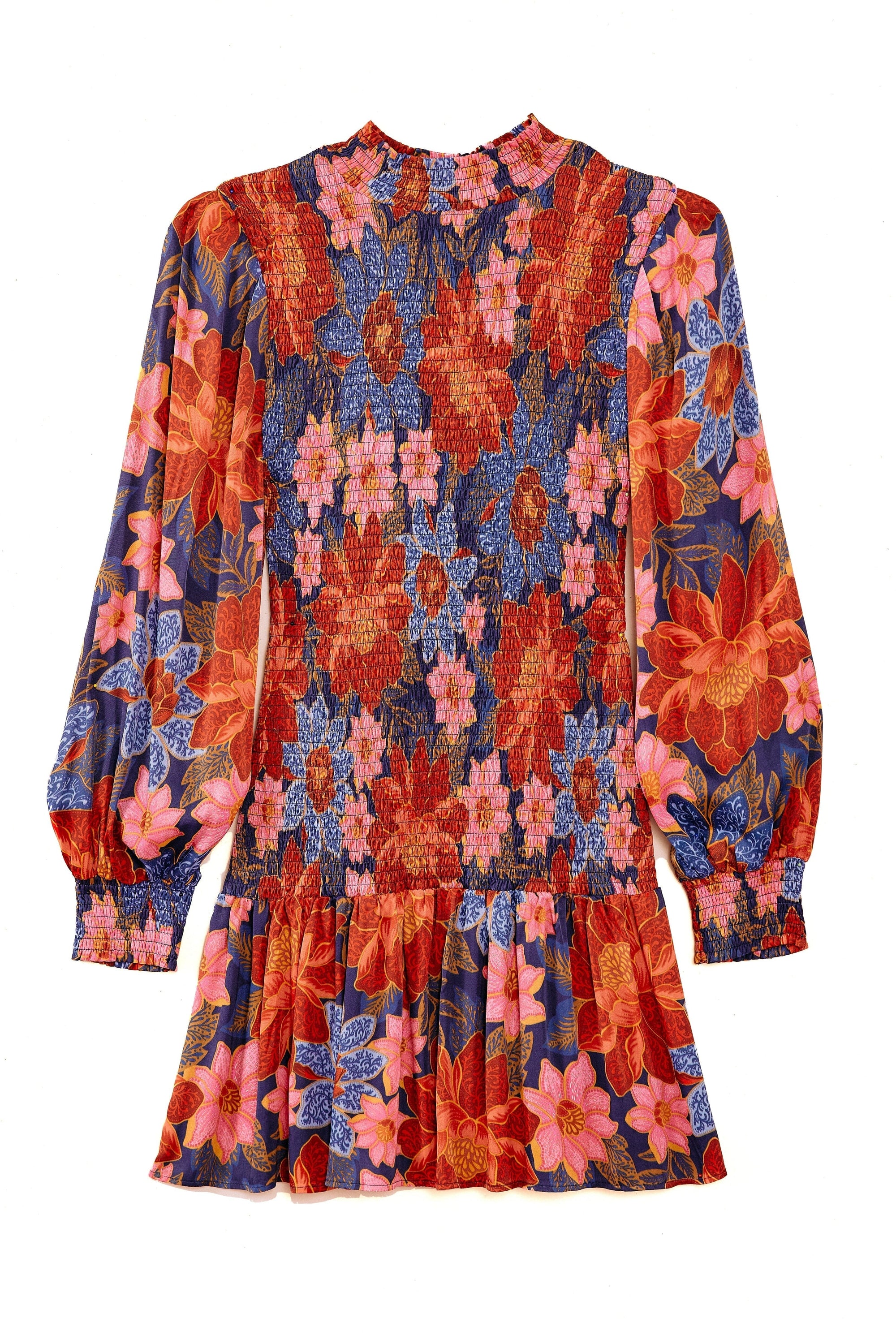 Robe courte SmockedGarden - Orange