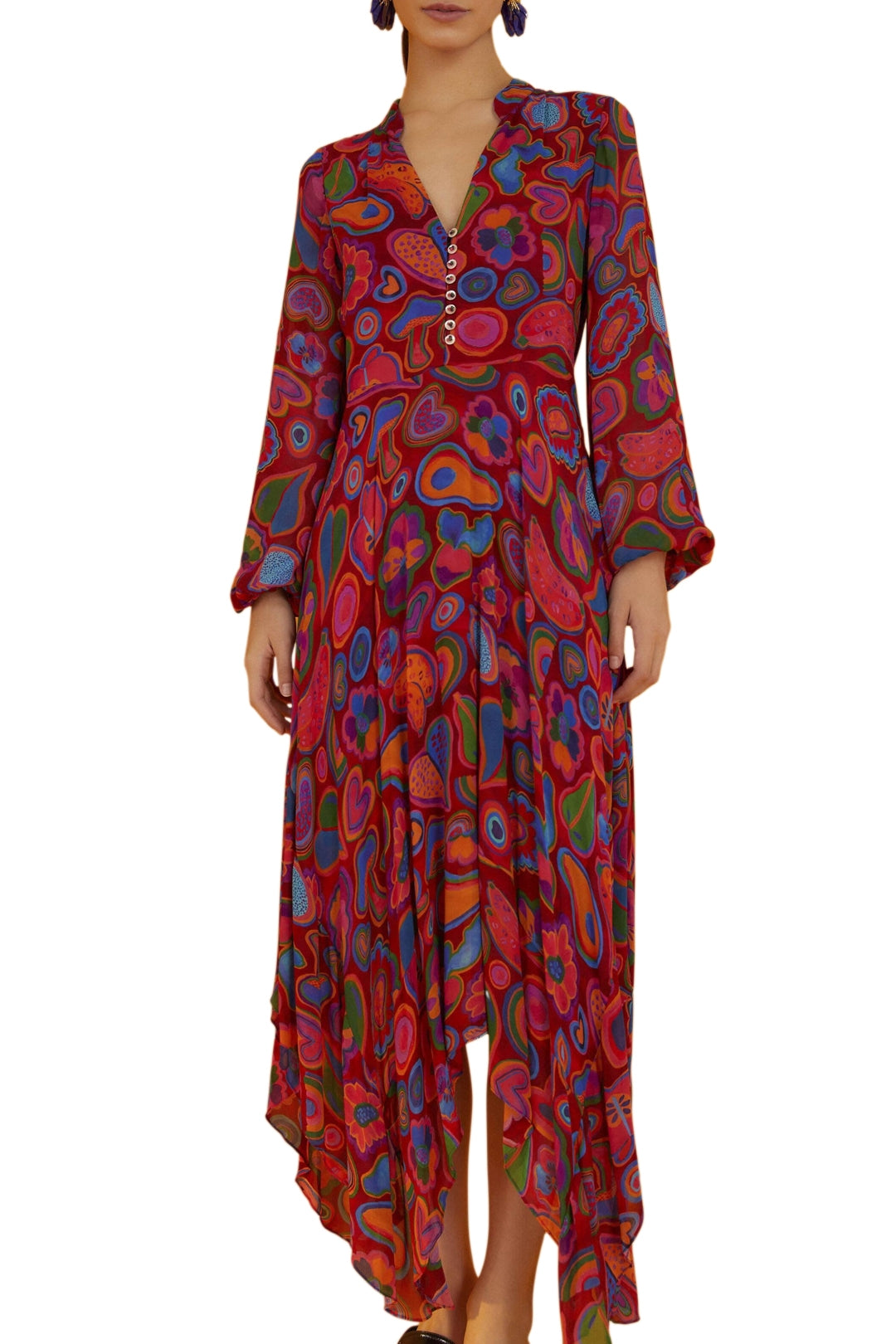 MEDIA OFF LINE_Robe midi Sheer - Bordeaux
