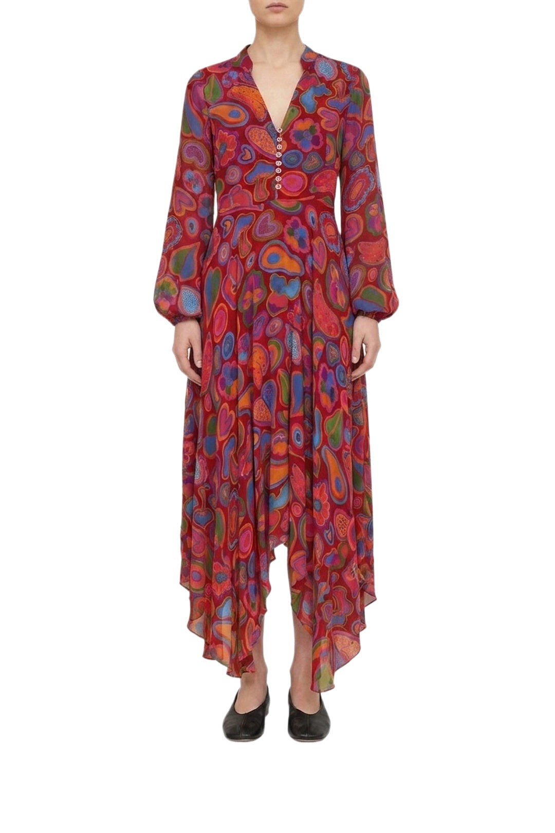 Robe midi Sheer - Bordeaux