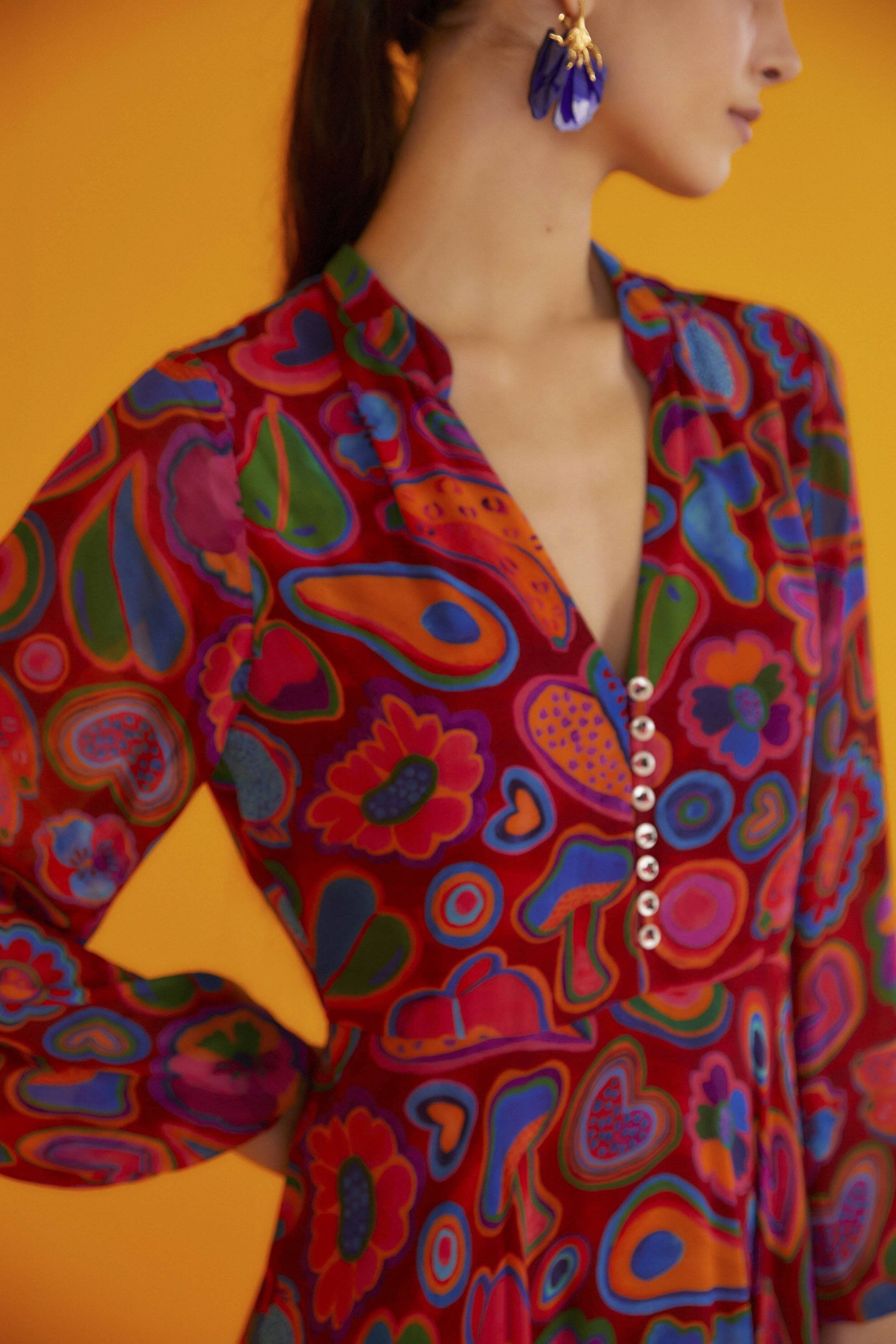 MEDIA OFF LINE_Robe midi Sheer - Bordeaux
