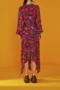 MEDIA OFF LINE_Robe midi Sheer - Bordeaux