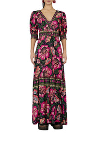 Robe longue Jardin de fleurs - Rose