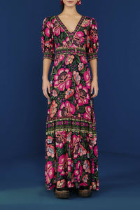 Robe longue Jardin de fleurs - Rose