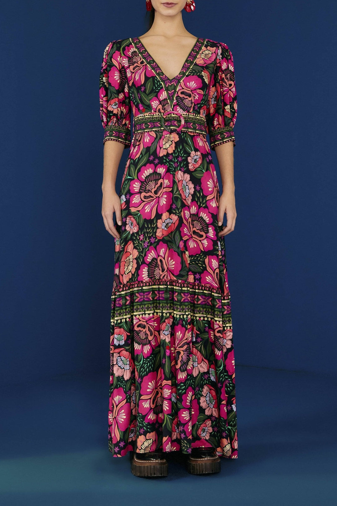 Robe longue Jardin de fleurs - Rose