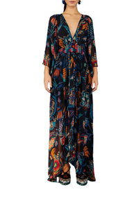 MEDIA OFF LINE_Robe Kaftan Sunset Tapestry - Noir