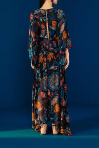 MEDIA OFF LINE_Robe Kaftan Sunset Tapestry - Noir