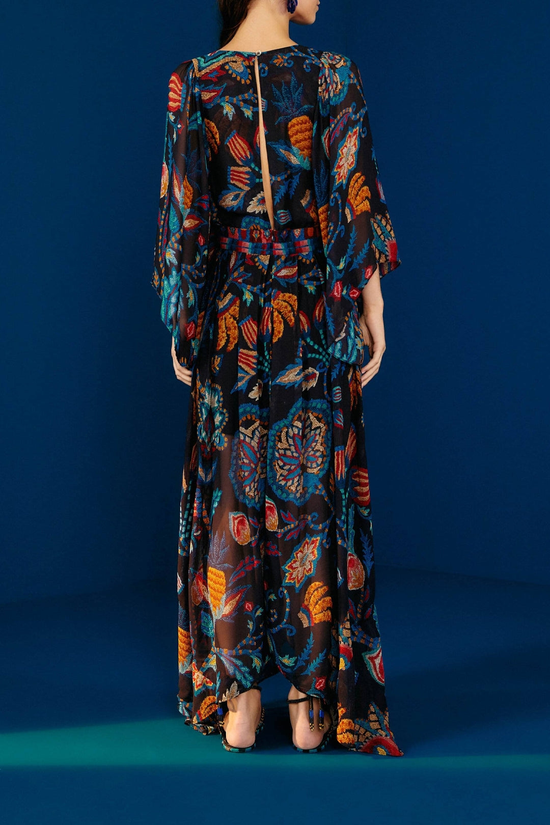 MEDIA OFF LINE_Robe Kaftan Sunset Tapestry - Noir