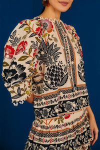 Blouse Romantic Garden - Multicolore